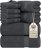 Utopia Towels - 8 teilig Handtücher Set aus Baumwolle mit Aufhänger - 2...