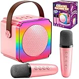 Gontence Karaoke Maschine mit 2 Mikrofonen, Geschenk Spielzeug für 3-12 Jahre...
