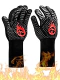 Grillhandschuhe Hitzebeständig mit 800°C, BBQ Gloves, Feuerfeste Grill...