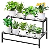 KHayRovies 2 Stufiger Metall Pflanzenständer Blumentreppe, Blumenregal...