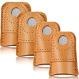 4 Stück Leder Fingerhut Hand Nähen Fingerhut Fingerschutz Münze Fingerhut...