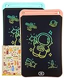 [2 STÜCKE] LCD Schreibtafel 12 Zoll, Genialba Buntes LCD Schreibtablett, LCD Writing Tablet, Elektronischer Tablette, Grafiktablett für Kinderspiele 2 3 4 5 6 7 Jahre Jungen Mädchen (Blau&Rosa)