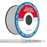 Germany B.e.s.t Koaxialkabel 100 M SAT-Kabel | 4K Ultra HD | Class A+ | DVB-S/S2...