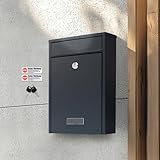 Zedelmaier Briefkasten anthrazit Wandbriefkasten für Mehrfamilienhaus...