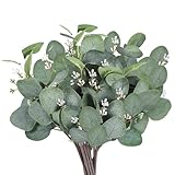 YYTOL Künstliche Eukalyptus Deko 12 Stück Künstlicher Eukalyptus Pflanzen...