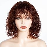 FASHION IDOL Bob Lockiges Echthaar Perücke für Schwarze Frauen 25 CM...
