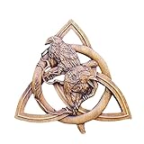 Runenstatue Wanddekor, Krähe ornament auf dem magischen Knoten, nordische...