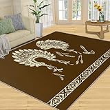 Ethnischer Vintage-Läufer, 80 x 220 cm, weicher Plüsch-Feder-Kopfschmuck &...