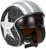 Origine helmets 202537028101802 Sprint Rebel Star Open Face Helme, White -Grey,...