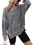 Dokotoo Damen Sweatshirt Basic Rundhals Oversized Pullover Pulli Herbst Winter...
