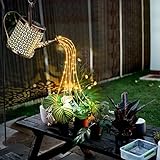 Solar Gießkanne mit Lichterkette Außen, Gartendeko Solar Lichterketten Aussen,...