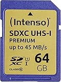 Intenso Premium SDXC UHS-I 64GB Class 10 Speicherkarte blau, 1 Stück