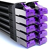 deleyCON 10x 0,25m CAT7 Netzwerkkabel - 10 Gigabit - RJ45 Patchkabel Ethernet...