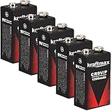 kraftmax 5X 9V Block Lithium Hochleistungs- Longlife Batterien für...