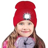 SPGOOD Mütze mit Led Licht Kinder,Led Mütze für Jungen und Mädchen,USB...