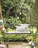 Dekoleidenschaft Sitzbank Rankbogen aus Metall, schwarz, 2-Sitzer Gartenbank mit...