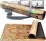 BACKLAXX ® Yogamatte Kork mit Naturkautschuk - FAZ Testsieger 04/2025 - Yoga...