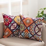 ATsense 2er Set Kissenbezug 40 x 40 cm, 2 Stück - 100% Baumwolle, Bunt...