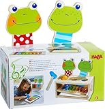 HABA 304271 - Klang-Klopfbank Froschkonzert, Klopfbank und Metallophon mit Kugel...