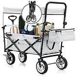Juskys Bollerwagen mit Dach & Tasche - Wagen bis 120 kg belastbar - Handwagen...