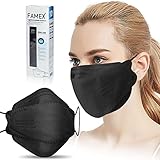 FAMEX 30 Stück FFP2 Masken Schwarz CE zertifiziert Atemschutzmaske Fisch Maske...