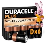 Duracell Plus D Batterien, LR20, 6 Stück, Alkaline Batterien D für...