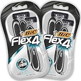 BIC Flex 4 Rasierer Herren, 2 x 3 Einwegrasierer mit je 4 Klingen, mit Aloe Vera...