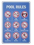 Monifith Poolregeln-Schild 'No Diving No Pushing No Running No Peeing for...