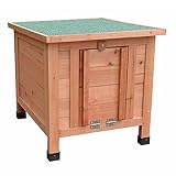Melko Katzenhaus 50 x 45 x 43 cm mit klappbarem Deckel und Rampe, Winterfest