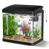 15L Aquarium Komplettset, GuKKK Nano Aquarium Stabiles Einsteigerbecken mit...