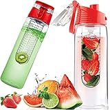 Retoo 700ml Wasserflasche mit fruchteinsatz aus Tritan, BPA-frei Trinkflasche...