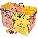 FAIR ZONE Gartenabfallsack - Laubsack aus Reissäcken - Upcycling Gartentasche...