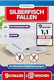 Patronus Silberfischfalle [9 Stück] - Monitoring-Klebefalle mit giftfreiem...