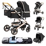 YAZOCO kinderwagen 3 in 1 Buggy Babybett Komplett Set Einem Klick...