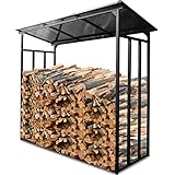 WELS® Kaminholzregal außen 185x70x185cm, Brennholzregal außen XXL, Metall...