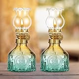 Glas Petroleumlampe für Innenräume, 2 Stück Öllampen aus Glas, Vintage...