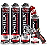 PRITEX – Brunnenschaum Set 3 x 750 ml Pistolenschaum inkl. Pistolenreiniger...