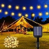 Lichterkette Außen Solar Wetterfest, 60 LED Warmweiß 3M + 10,2M 8 Modi IP65...