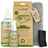 SOYECO Brillenreiniger Set (4in1) - inkl. Reinigungsspray, Antibeschlagsspray &...