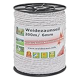 VOSS.farming 200m Weidezaunseil 6mm Elektrozaunseil 7X 0,2 NIRO – mit Zubehör...