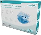 EUROPAPA® Blau Medizinisch Type IIR Norm EN14683 zertifizierte Mundschutzmasken...
