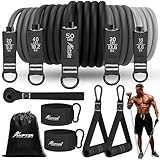 Fitnessbänder Set, 150lbs Resistance Bands 5 Verschiedene Stärken,...