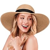 flintronic Moderner Sommerhut für Frauen, Breite Krempe Sonnenhut, Outdoor...
