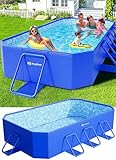 KingSom Rectangular Frame Pool,Faltbarer Schwimmbecken, Aufstellpool Rechteckig...