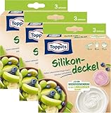 Toppits Silikondeckel 3x 3er Set - dehnbar, luftdicht, wiederverwendbar,...
