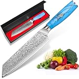 Home Safety Damastmesser Kiritsuke Kochmesser, Damast Küchenmesser mit extrem...