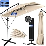 KESSER® Ampelschirm Holly Sonnenschirm Rechteckig inkl. Abdeckung +...