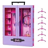 Barbie HJL65 - Ultimativer Kleiderschrank (lila/rosa) mit Tragegriff zum...