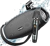 W-KING Bluetooth Lautsprecher Groß mit kabellosem Mikrofon,(120W Peak) 70W IPX6...
