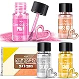 Essbarer Glitzer Set - 4 Farben Metallisch Essbarer Glitzerpulver Glitzerstaub...